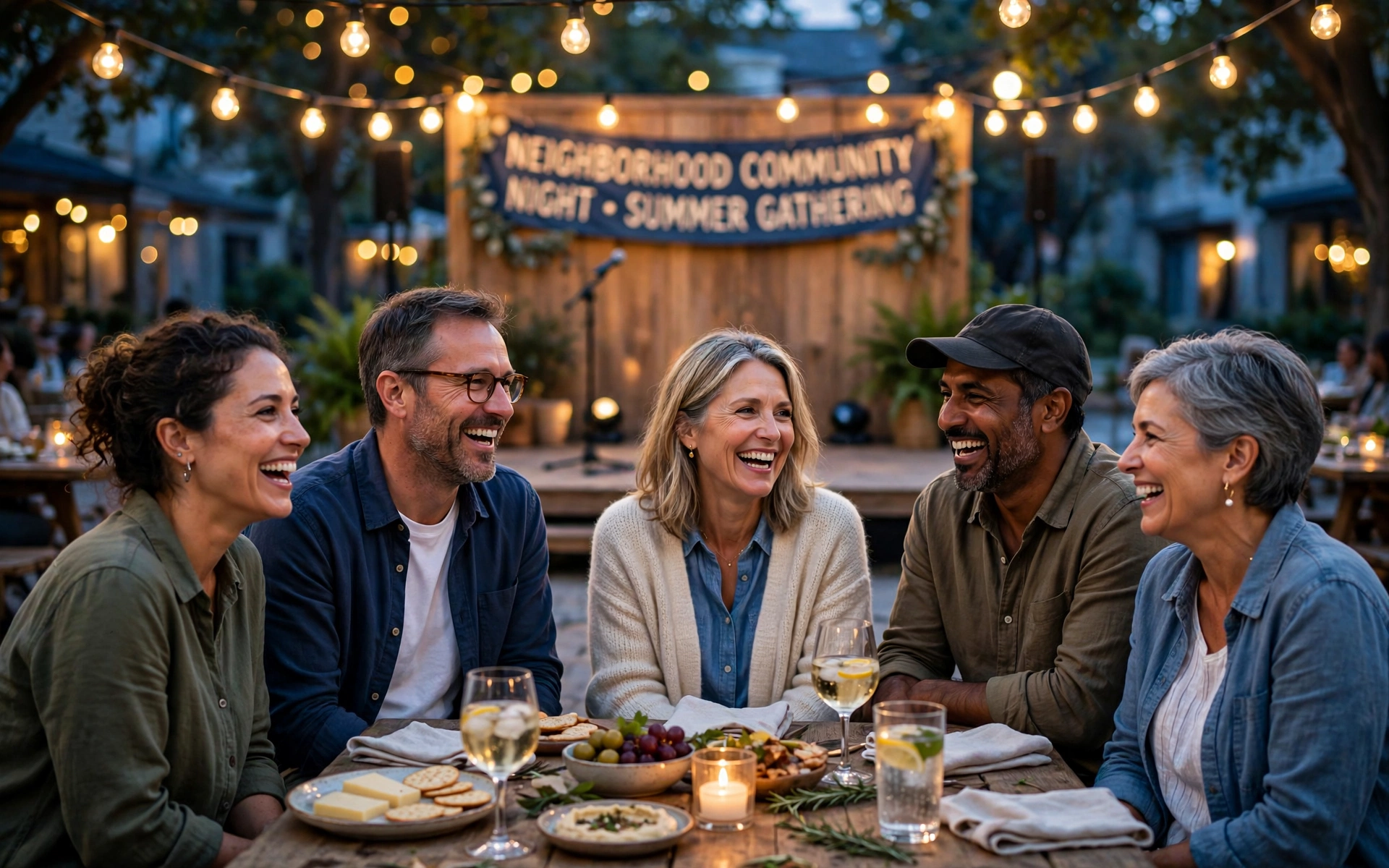 Community event at golden hour