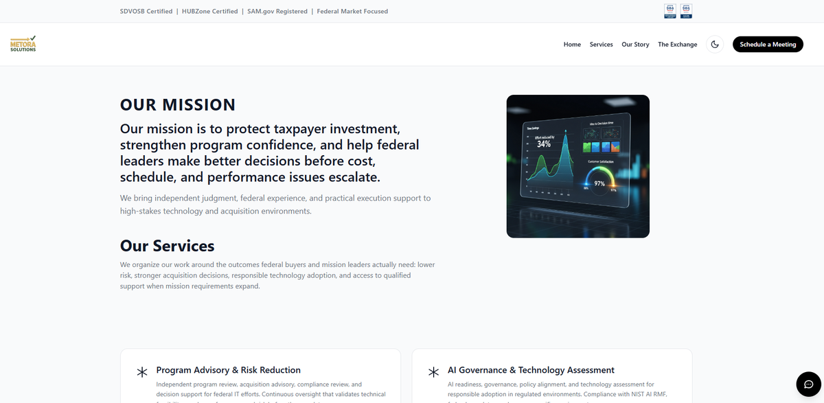 Metora Solutions website