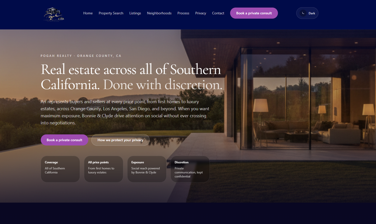 Pogah Realty website
